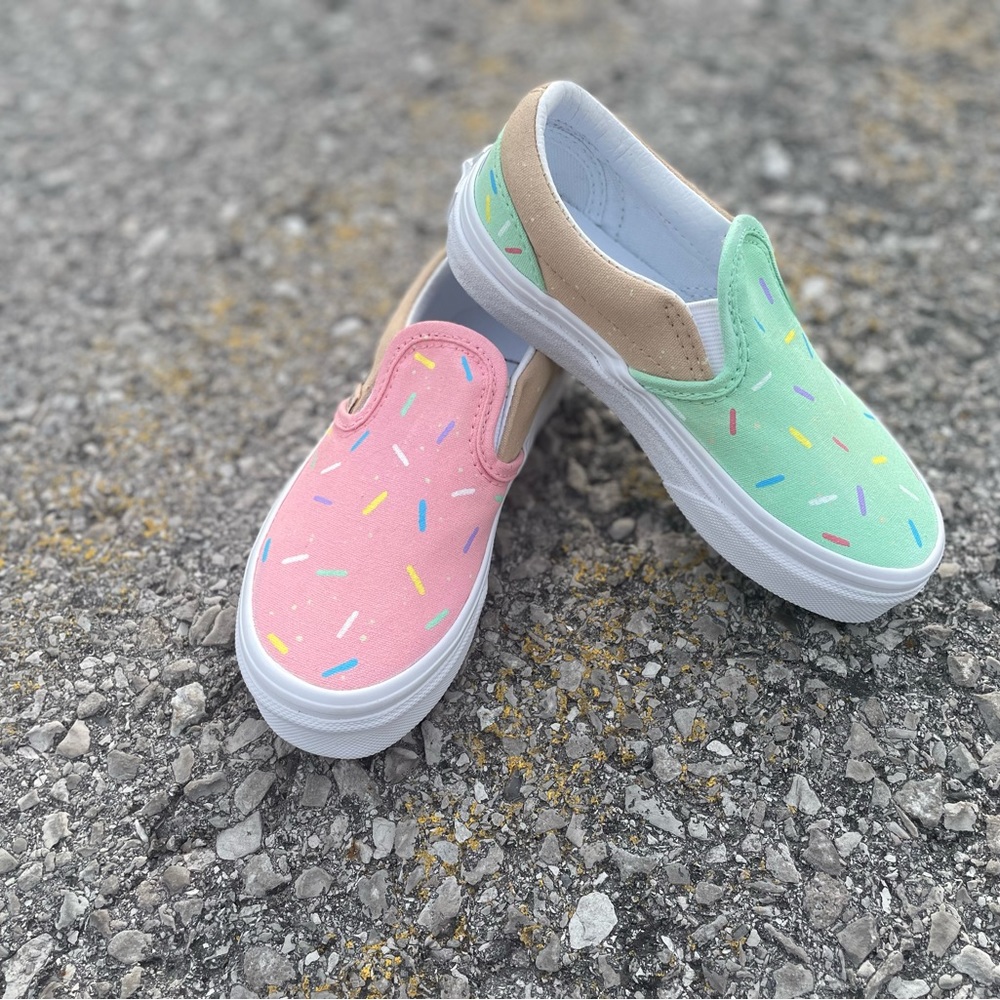Custom ice cream slip on vans
